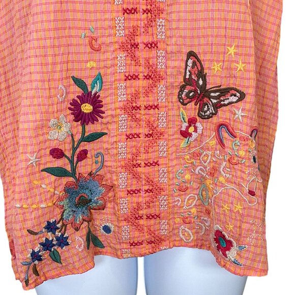Johnny Was Workshop Olinda Puff Sleeve Effortless Blouse Embr Florals XS NWT - Picture 4 of 12